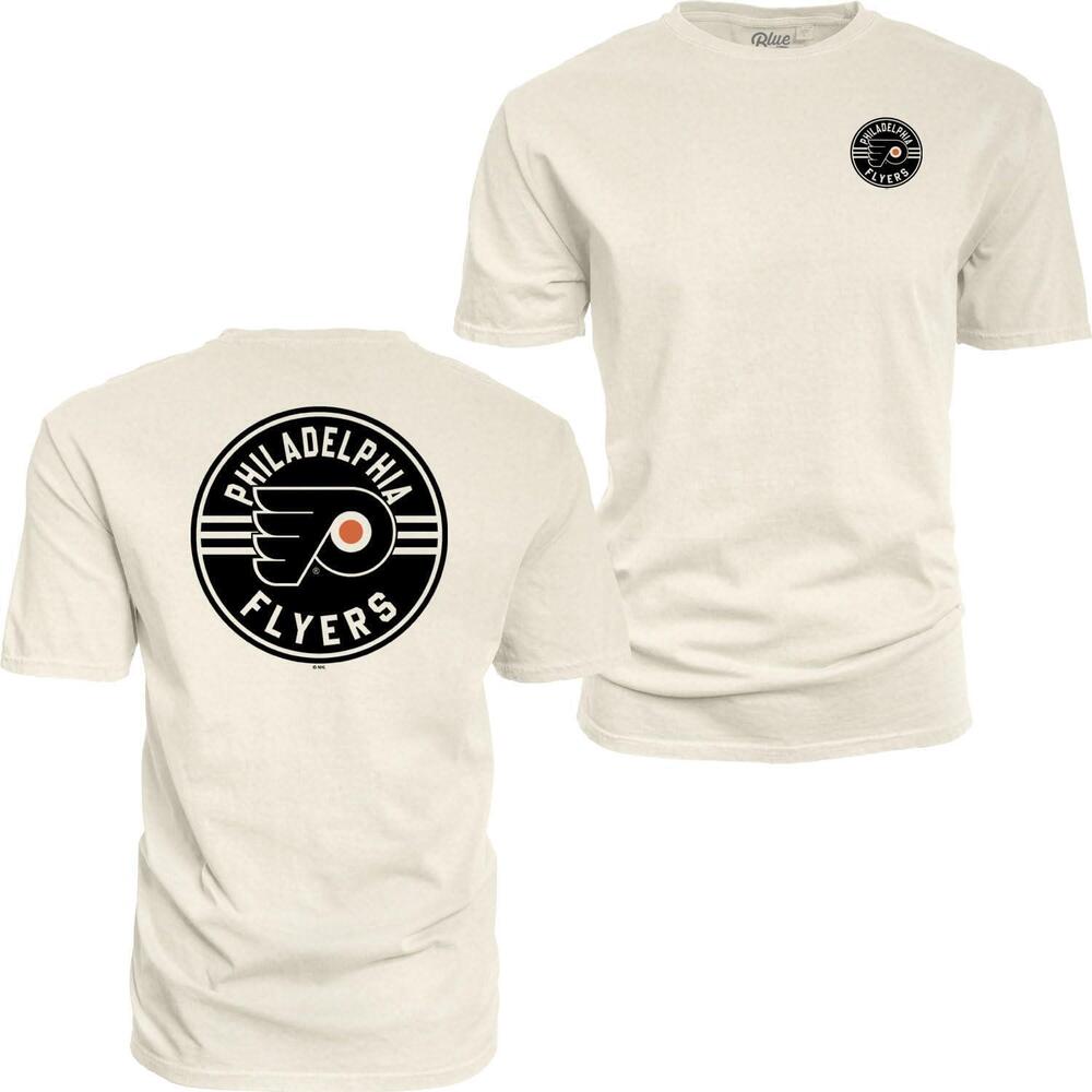 Blue 84 Nhl Unisex-Adult Nhl  T-Shirt Ringspun Frontback Ivory Puck 2 Sided